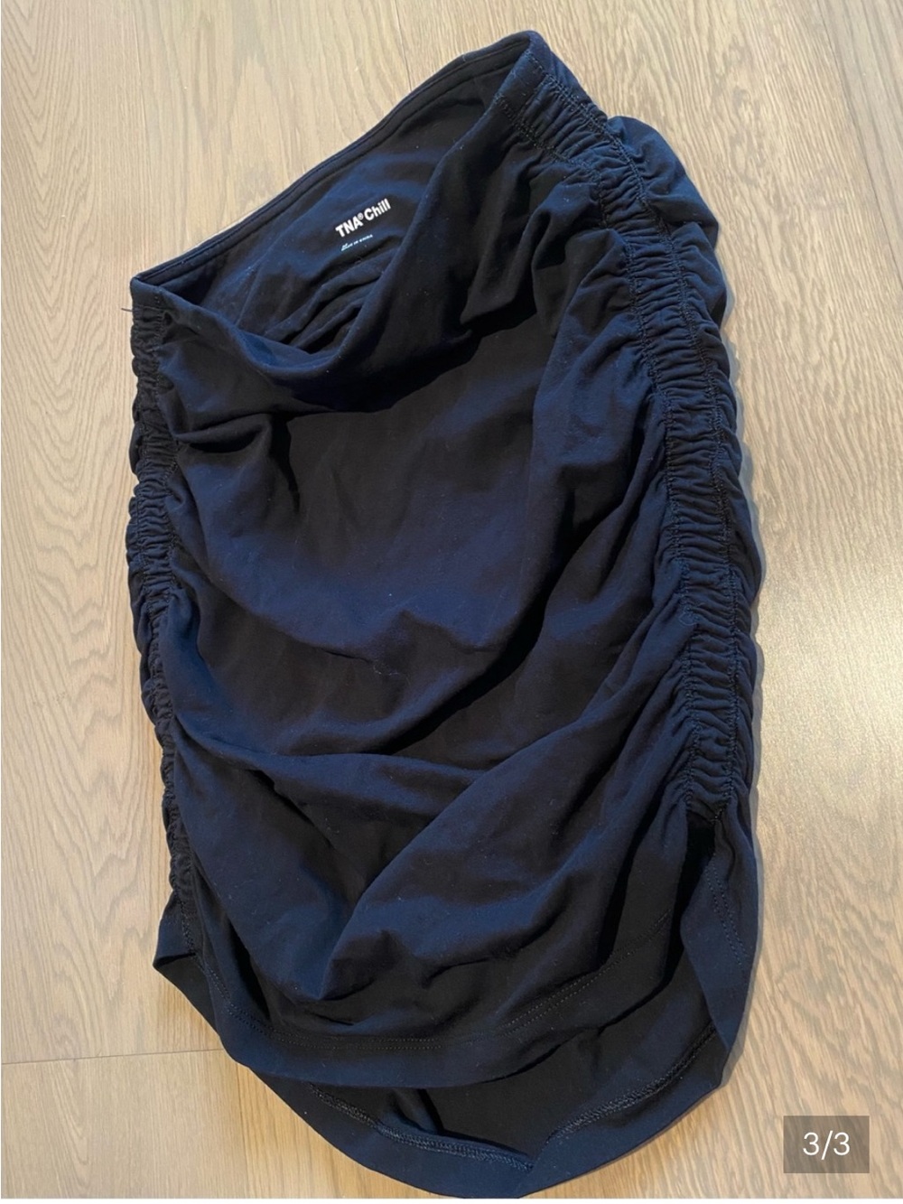Aritzia Black Gathered Side Mini Skirt Size Medium